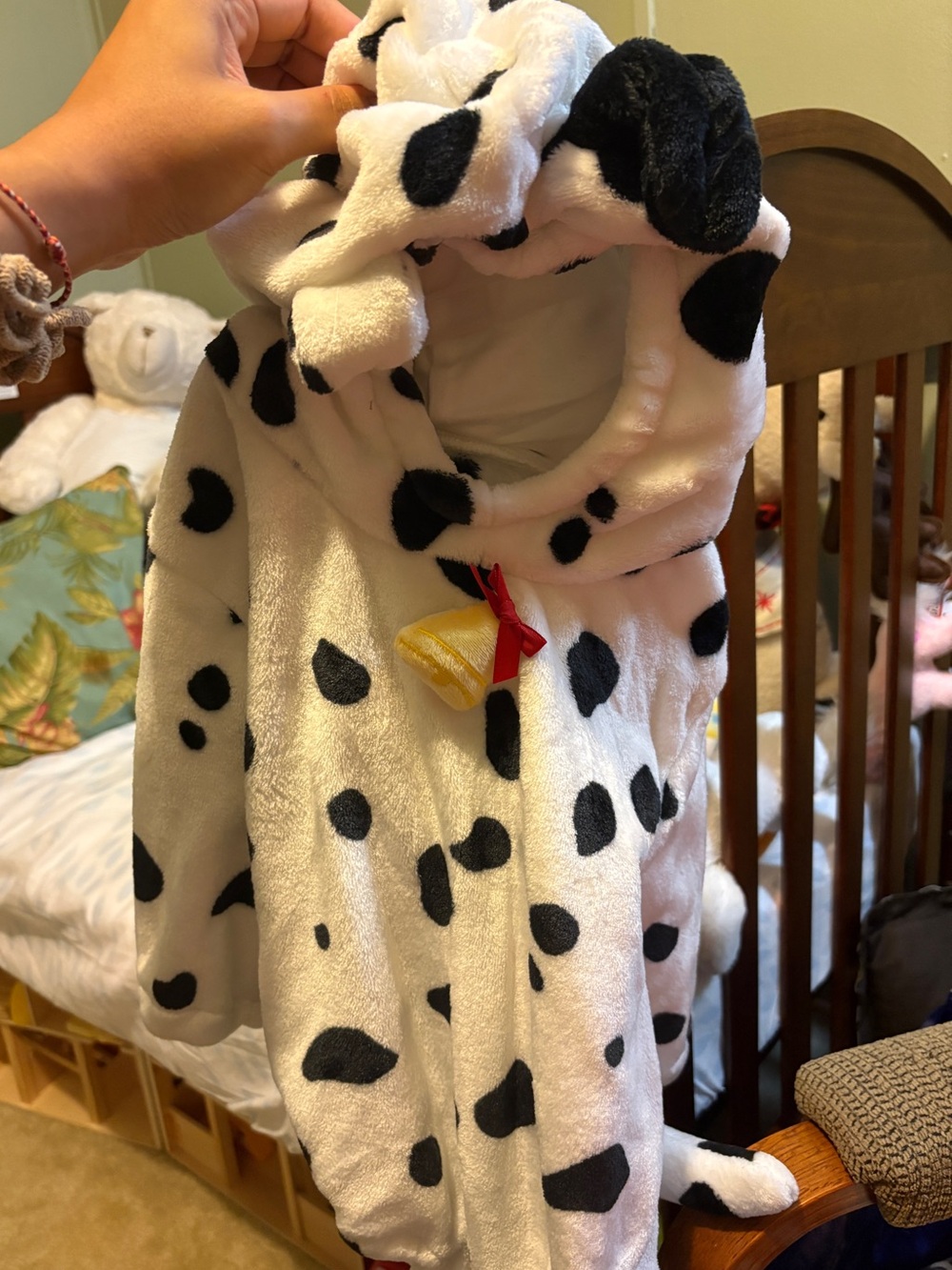 Dalmatian Puppy Hooded Plush Costume - White & Black 12-18m worn once